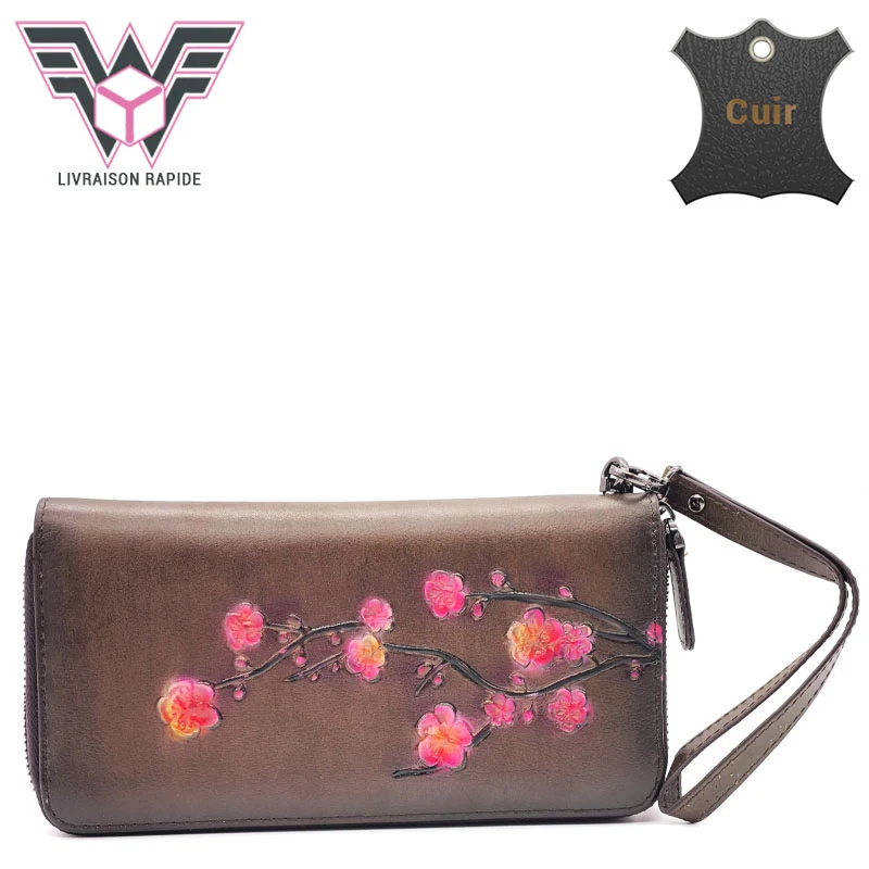 Sakura portefeuille cuir femme