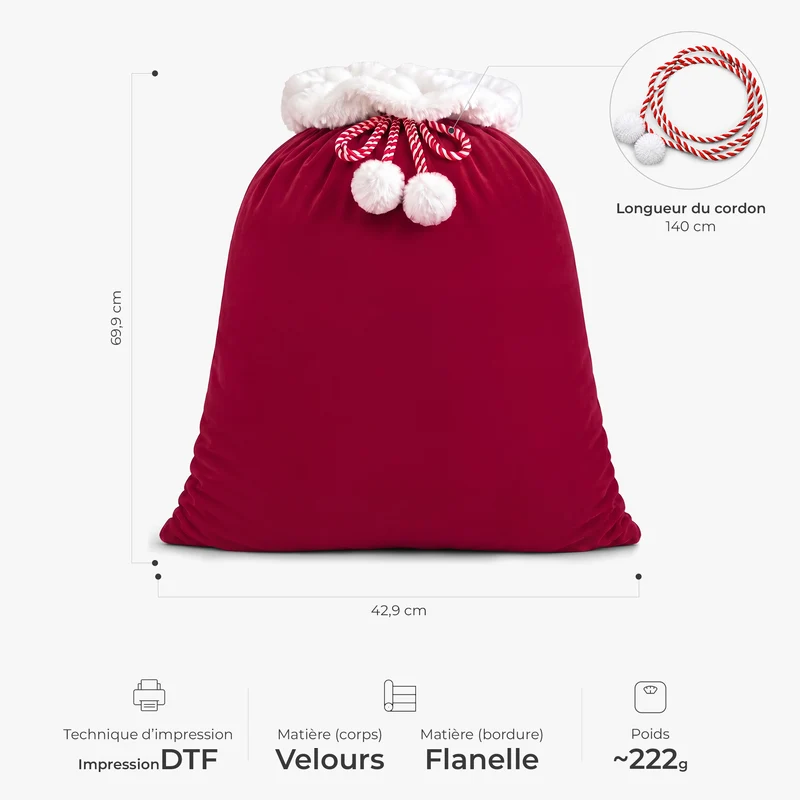 Cadeaux Adorables Pour Enfants - Sac De Noël Personnalisable Avec Prénom
