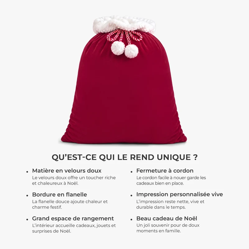Cadeaux Adorables Pour Enfants - Sac De Noël Personnalisable Avec Prénom