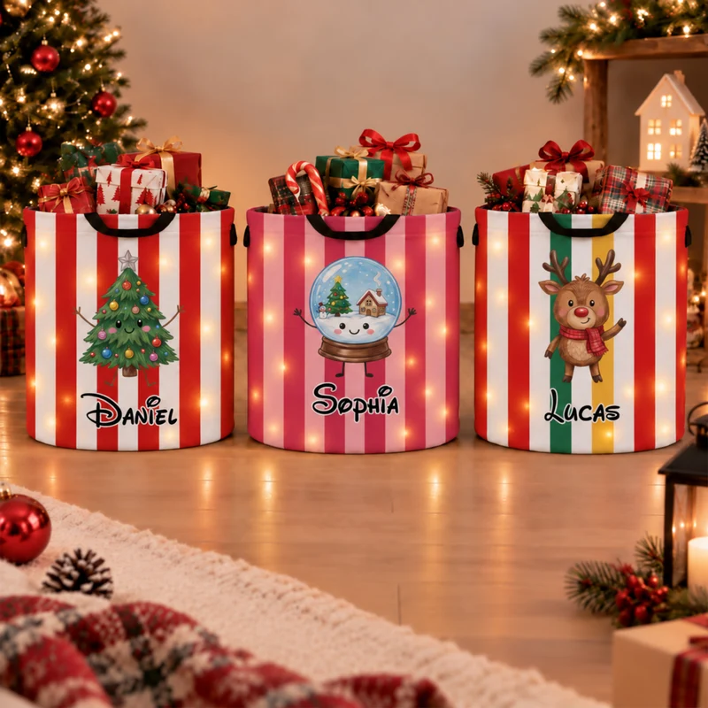 Cadeau Pour Enfant - Panier Lumineux LED Personnalisable Pour Noël