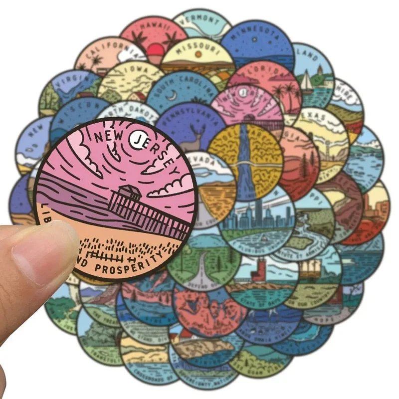 Autocollants Voyage Usa | Pack 50 Stickers Pvc