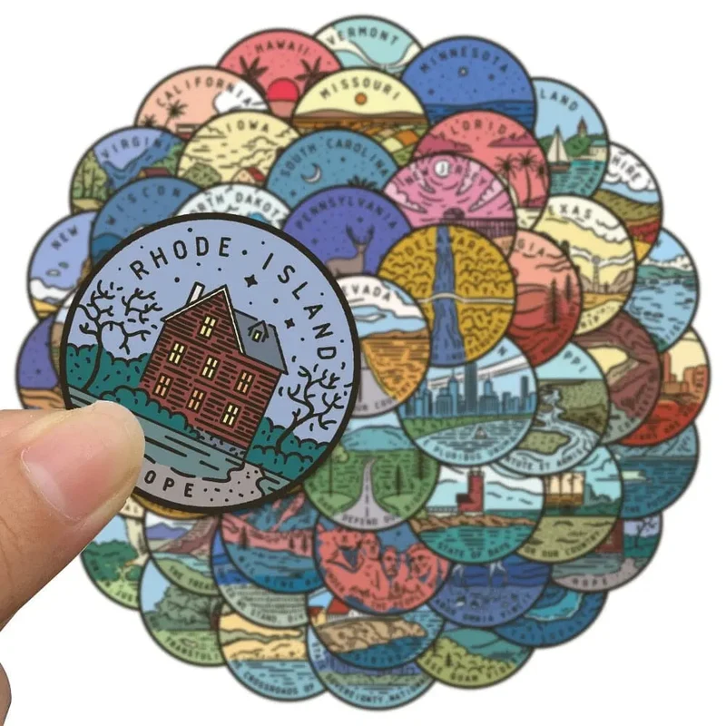 Autocollants Voyage Usa | Pack 50 Stickers Pvc