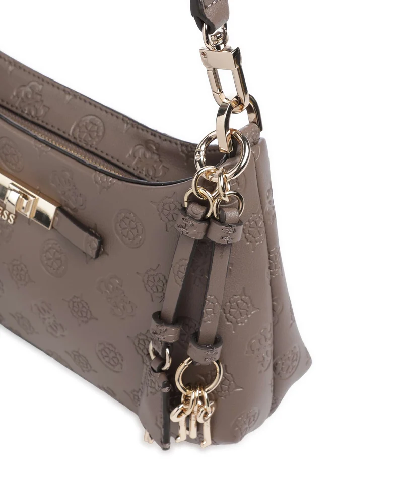 Guess Carmella Sac porté épaule taupe logo