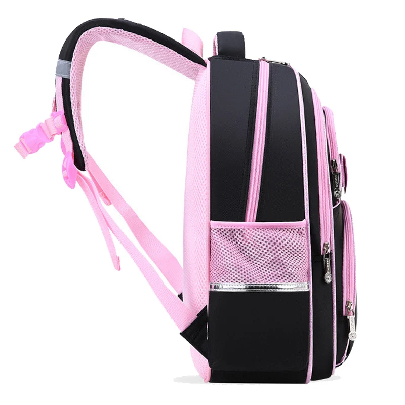 Cartable chat noir et rose avec trousse à partir du CP
