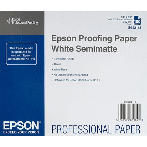 Papier à Épreuve Blanc Semi-mat 13x19po (100 Feuilles)