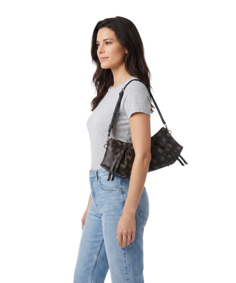 Guess Allegra Logo Sac porté épaule espresso logo