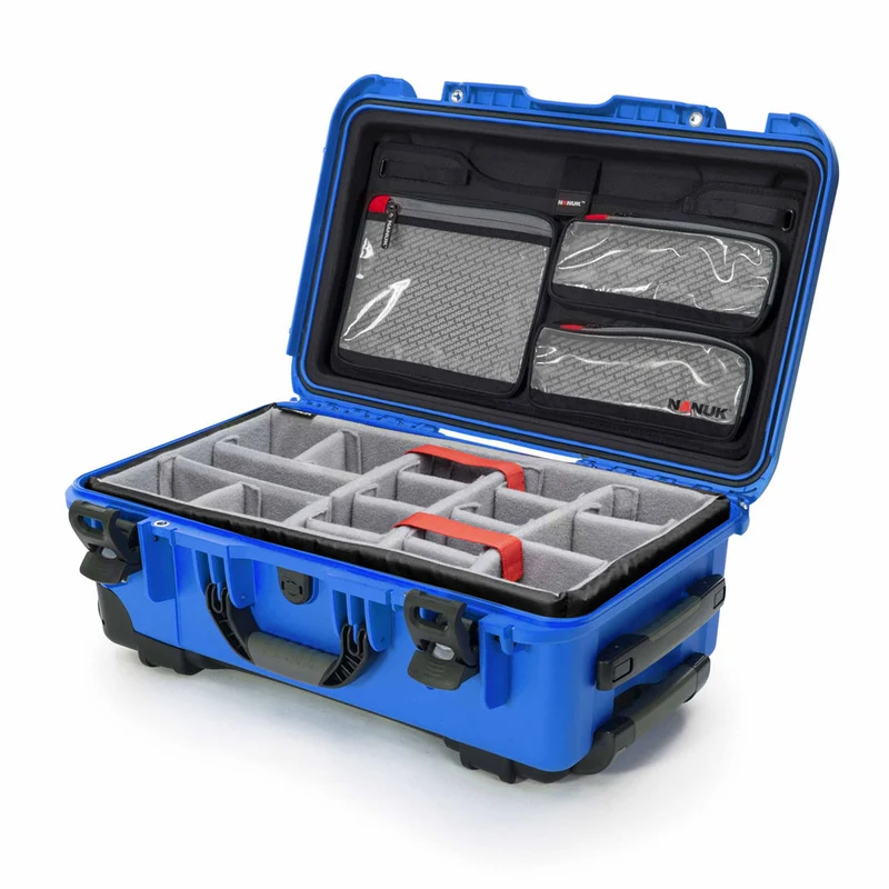 Valise Rigide à roulettes Nanuk 935 avec Séparateurs rembourrés et Organisateur de couvercle (Bleu)