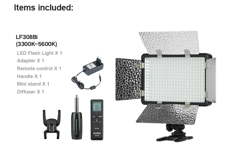 Lumière et Flash LF308Bi DEL bicolore