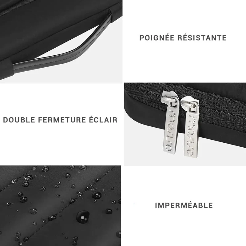 Mosiso sacoche ordinateur femme matelassée