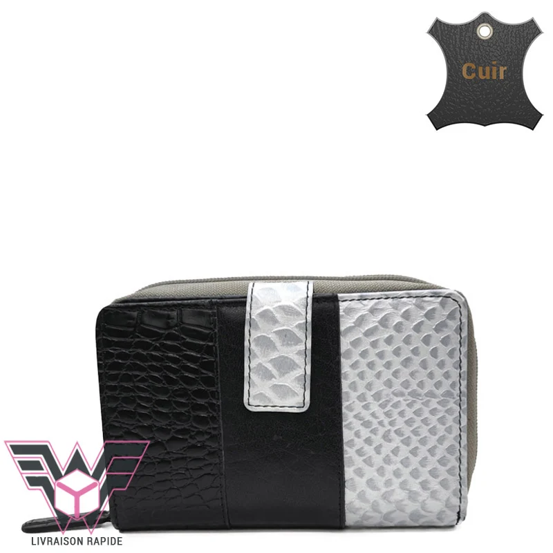 Din noir portefeuille femme original