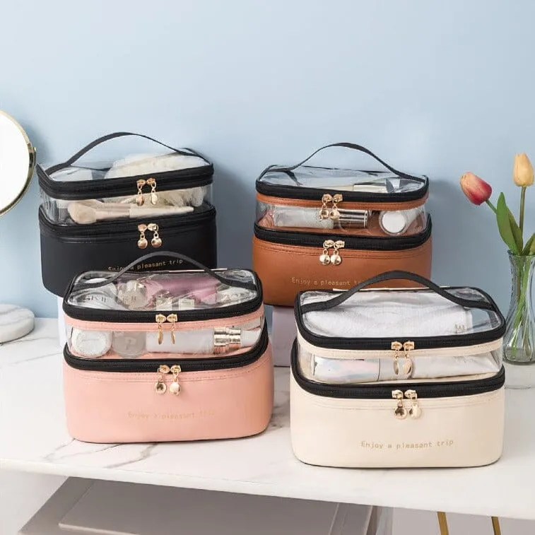 Vanity Voyage Spacieux Femme | Compartiments Transparents Pratiques