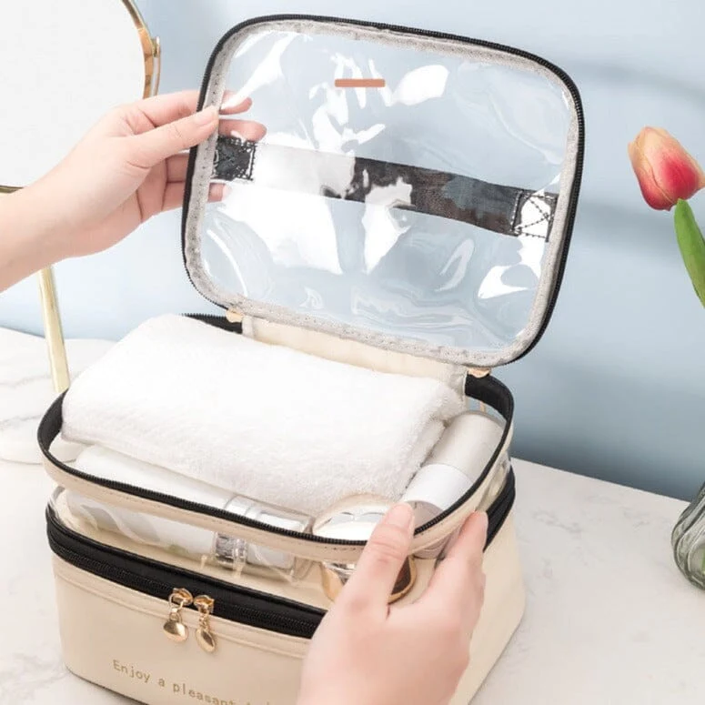 Vanity Voyage Spacieux Femme | Compartiments Transparents Pratiques