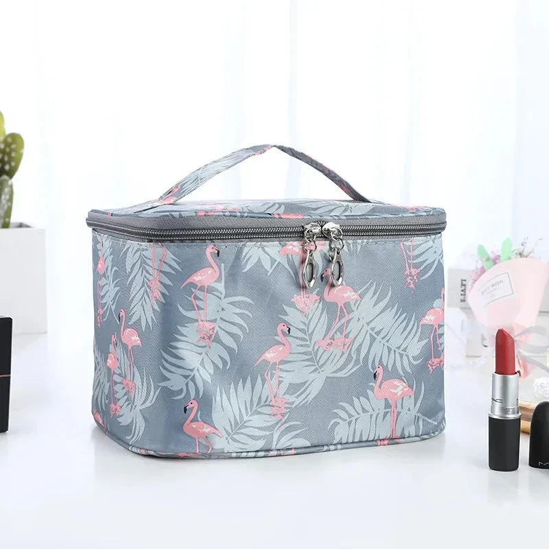 Vanity Spacieux Femme Voyage | Imprimé Flamant Rose Imperméable