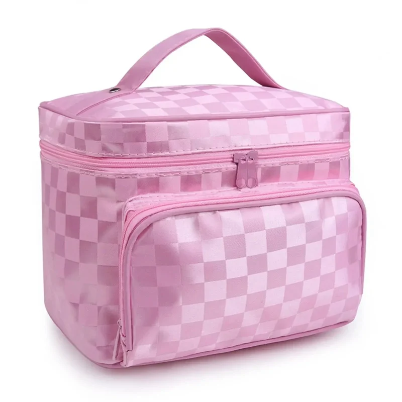 Vanity Case Souple Femme | Motif Damier Voyage