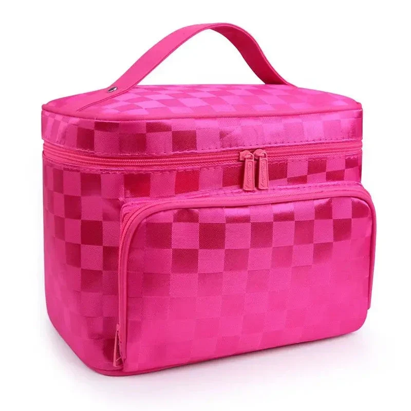 Vanity Case Souple Femme | Motif Damier Voyage