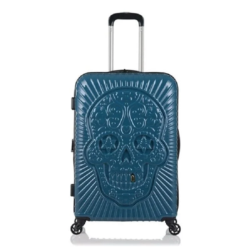 Valise Tête de Mort Mexicaine | Coque Rigide Punk Bleue