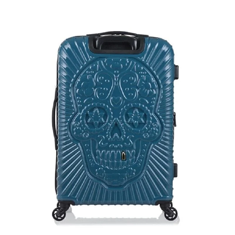 Valise Tête de Mort Mexicaine | Coque Rigide Punk Bleue