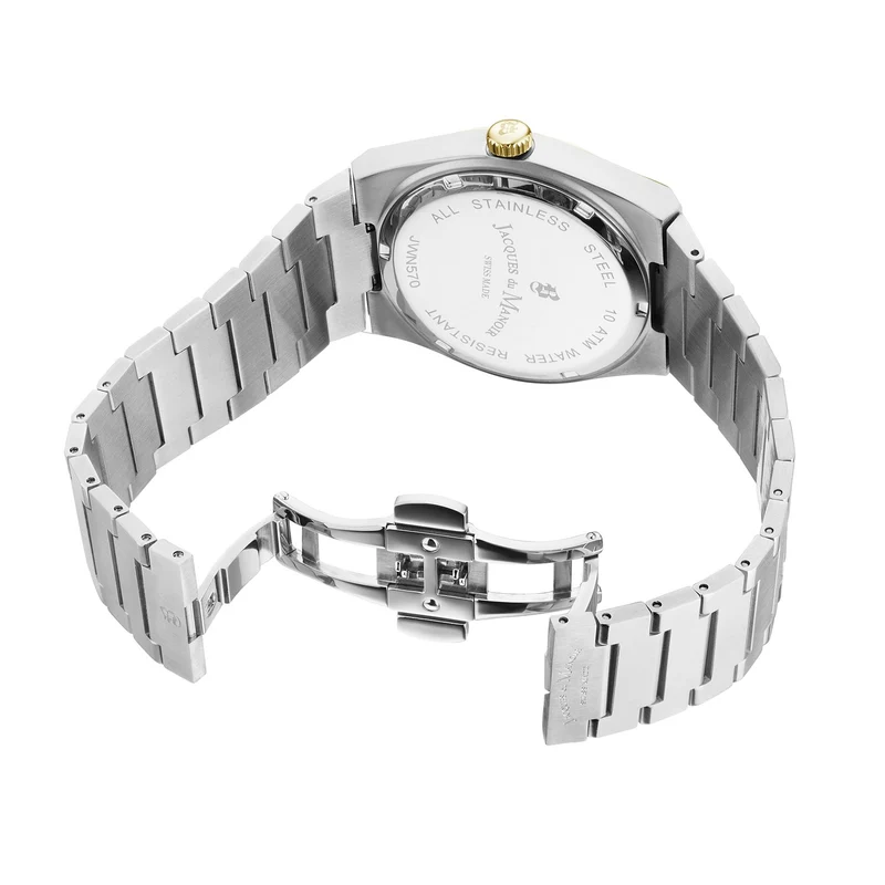 Jacques du Manoir Horizon Gents Multifunction Montre Homme Argentée et Dorée JWN05704