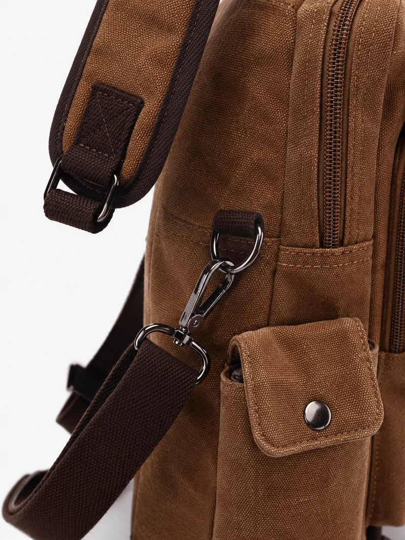 Petit Sac À Dos Homme En Toile Marron