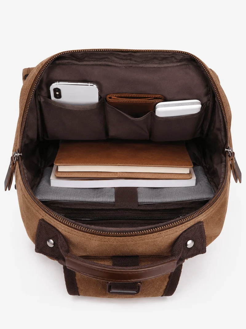 Petit Sac À Dos Homme En Toile Marron