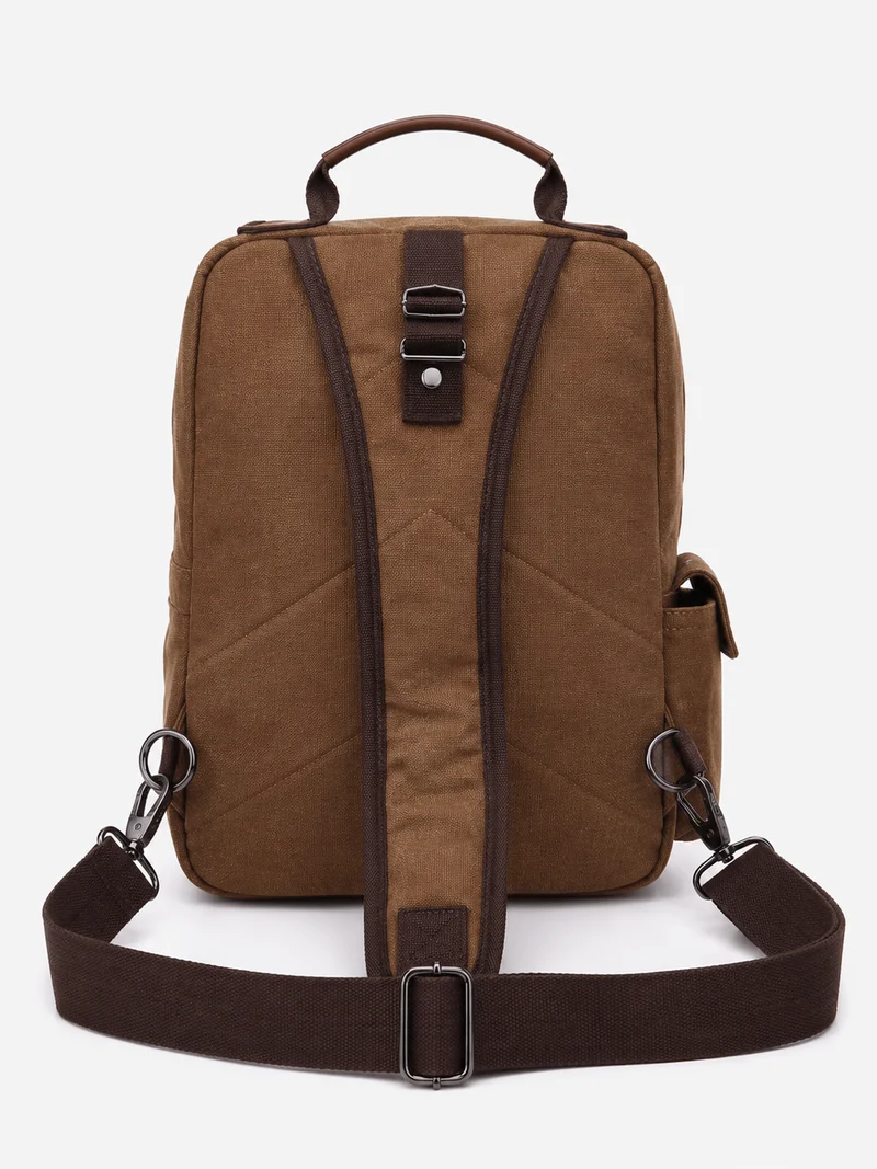 Petit Sac À Dos Homme En Toile Marron