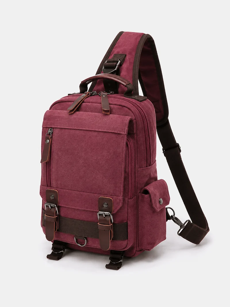 Petit Sac À Dos Homme En Toile Marron
