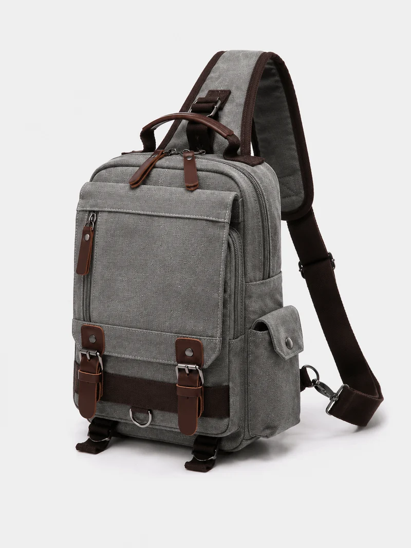 Petit Sac À Dos Homme En Toile Marron