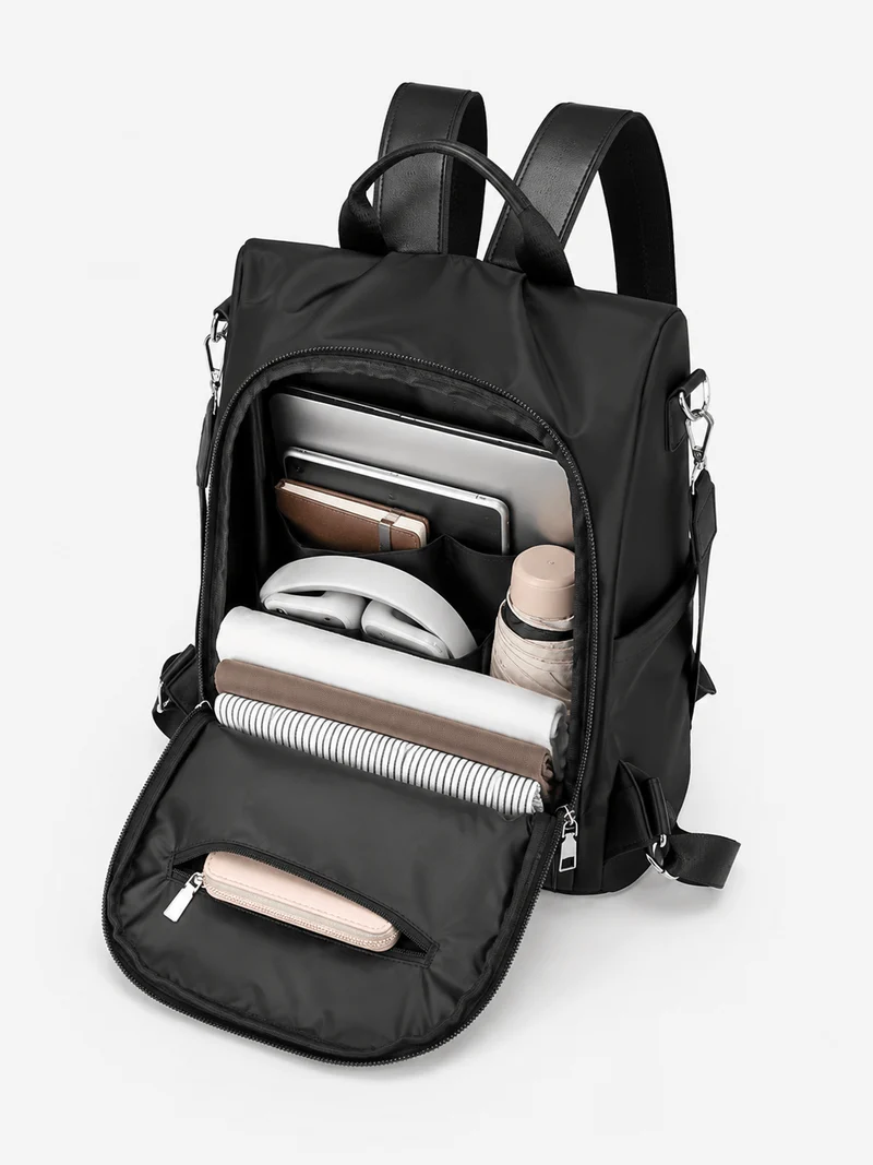 Sac À Dos Antivol Noir En Nylon
