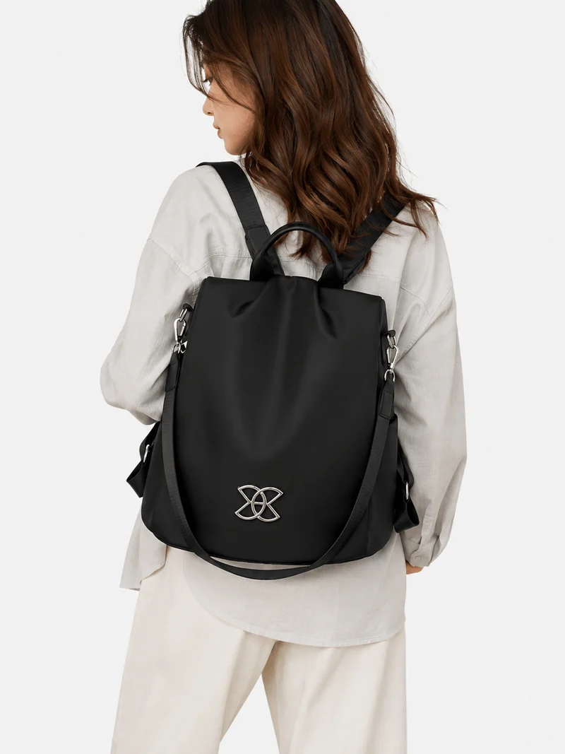 Sac À Dos Antivol Noir En Nylon