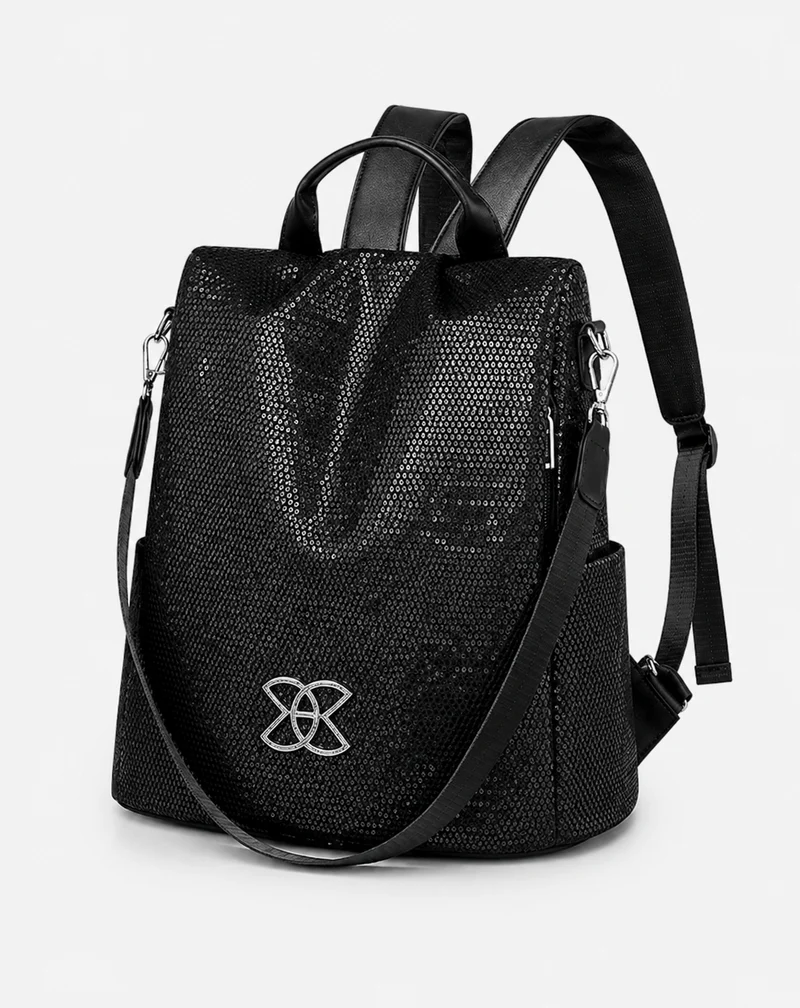 Sac À Dos Antivol Noir En Nylon