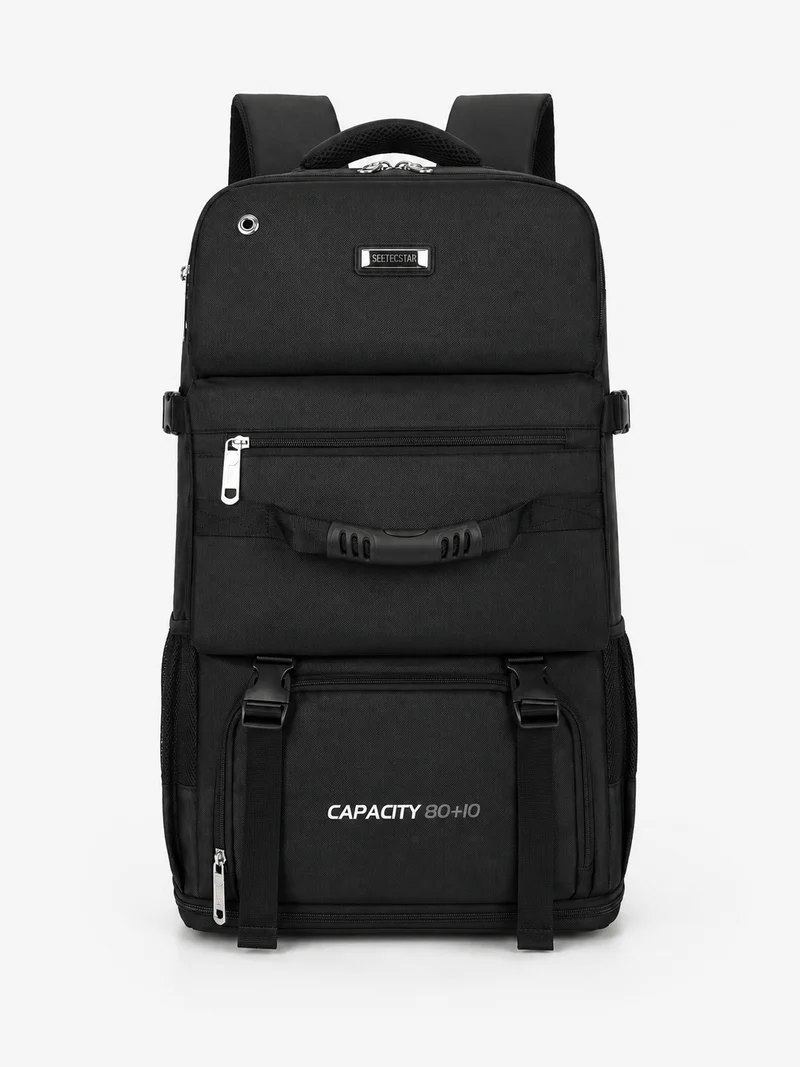 Sac À Dos De Voyage Noir 90 L En Nylon, Unisexe