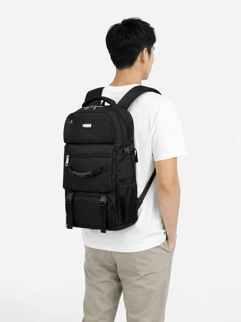 Sac À Dos De Voyage Noir 90 L En Nylon, Unisexe