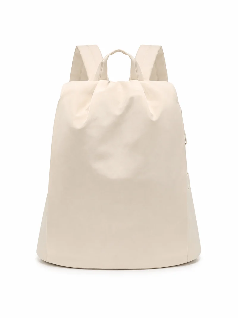 Sac À Dos Acétate Beige Avec Poche Latérale