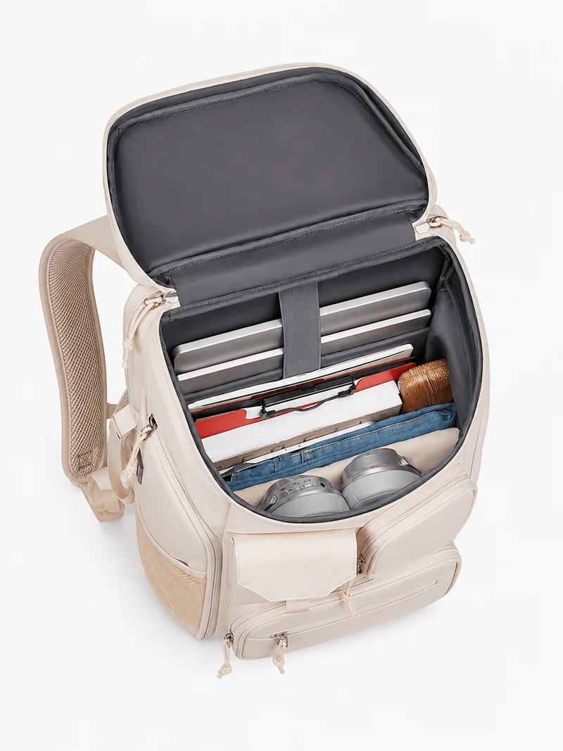 Sac À Dos Unisexe 36 À 55 L Beige Imperméable