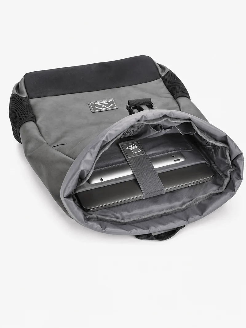 Sac À Dos Cuir PU Roll-Top Extensible Imperméable