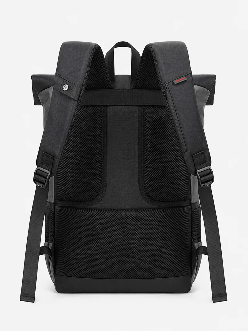Sac À Dos Cuir PU Roll-Top Extensible Imperméable