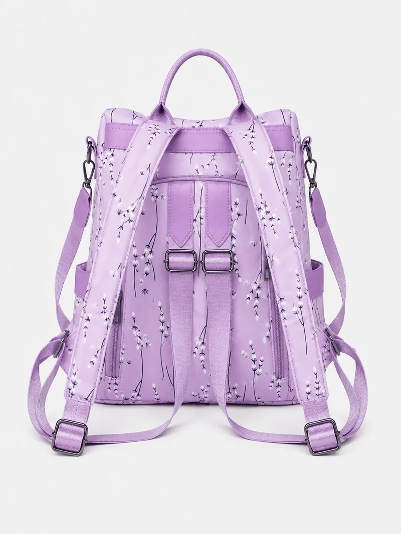 Sac À Dos Toutes Saisons Imprimé Floral En Tissu Oxford