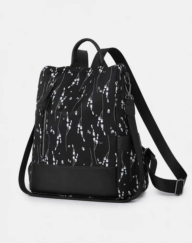 Sac À Dos Toutes Saisons Imprimé Floral En Tissu Oxford