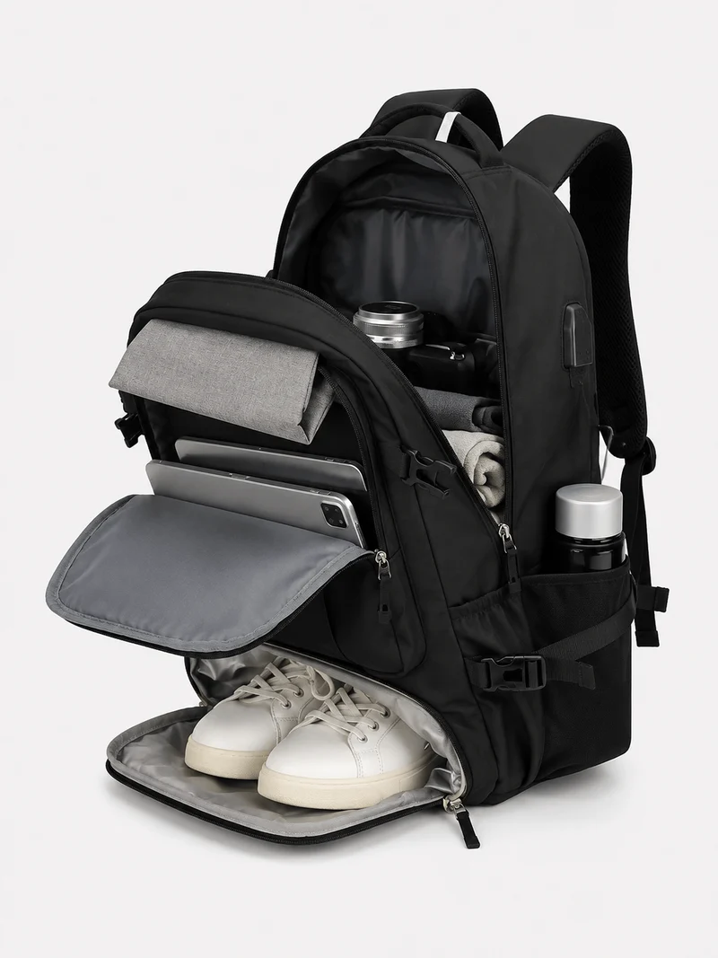 Sac À Dos De Camping Unisexe En Nylon Compartiment Déperlant