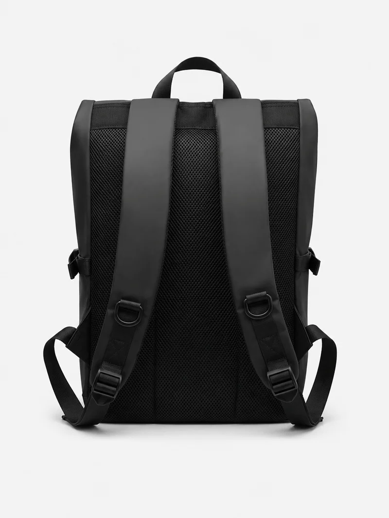 Sac À Dos 20-35 L À Rabat Et Poche Frontale Zippée Noir