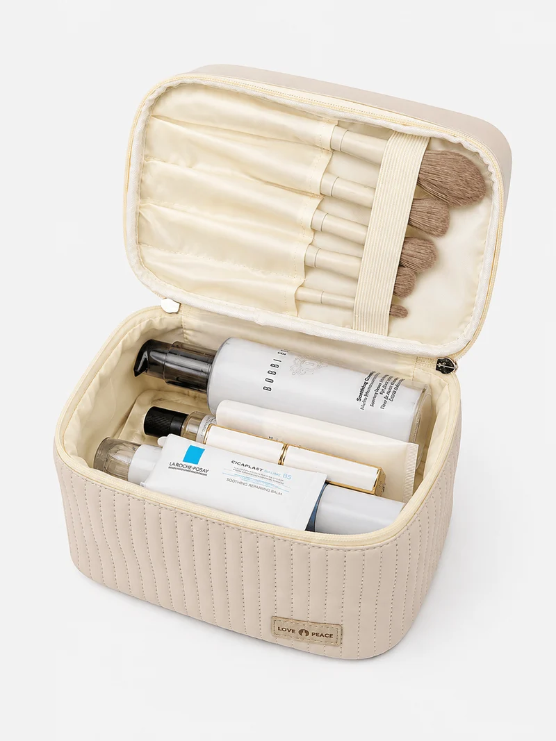 Grand Trousse De Toilette Cuir Synthétique PU Compartiments