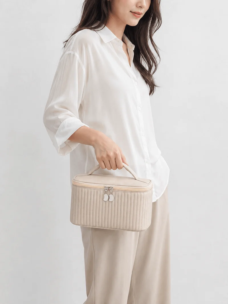 Grand Trousse De Toilette Cuir Synthétique PU Compartiments