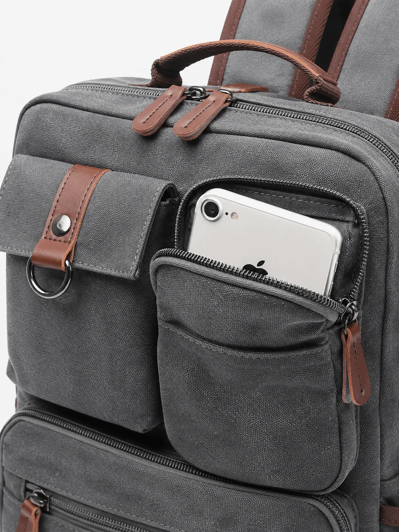 Sac À Dos Classe Homme En Toile Compartiment Ordinateur