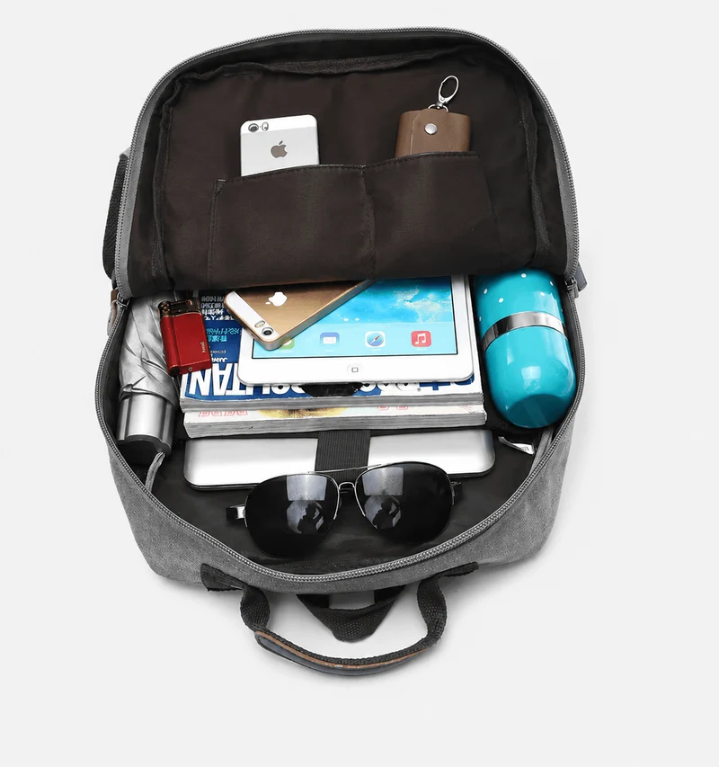 Sac À Dos Classe Homme En Toile Compartiment Ordinateur