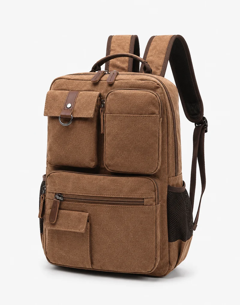 Sac À Dos Classe Homme En Toile Compartiment Ordinateur
