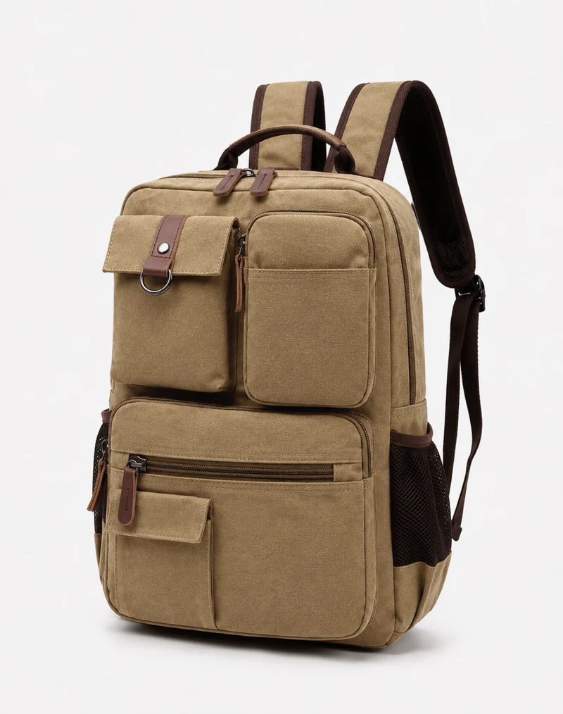 Sac À Dos Classe Homme En Toile Compartiment Ordinateur