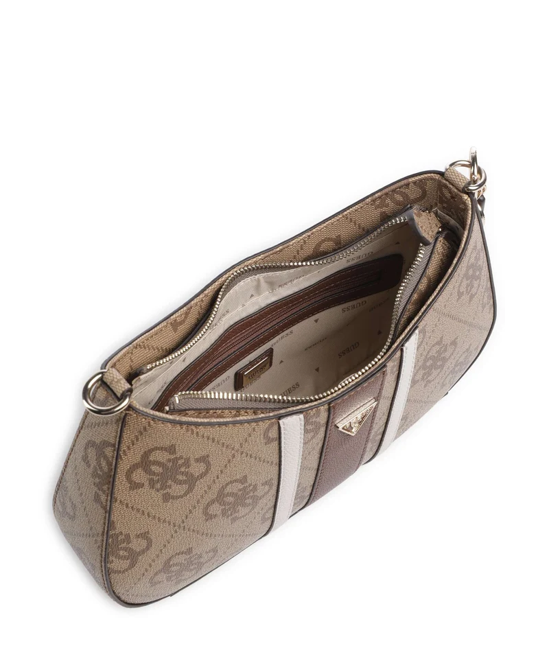 Guess Noelle II Sac porté épaule latte logo/brown