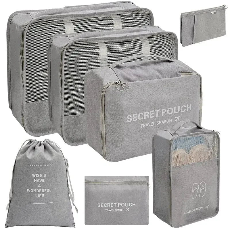Organisateurs de Valise Voyage | 7 Pochettes Lin Polyester