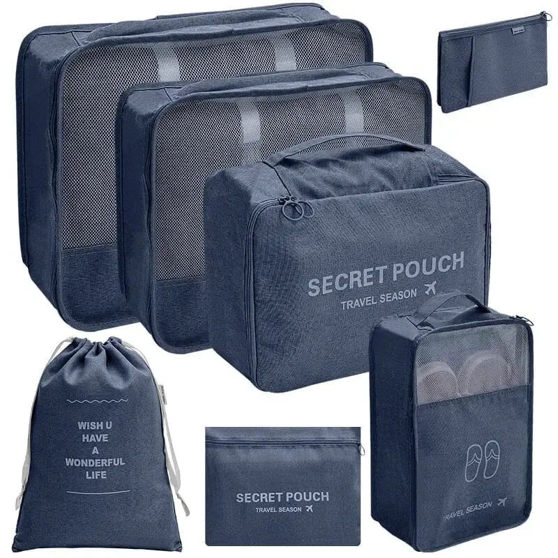 Organisateurs de Valise Voyage | 7 Pochettes Lin Polyester