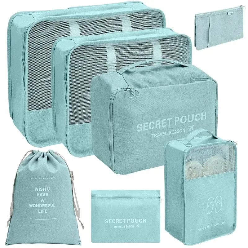 Organisateurs de Valise Voyage | 7 Pochettes Lin Polyester